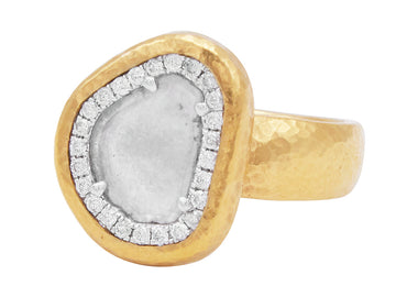 GURHAN, GURHAN Elements Gold Stone Ring, Amorphous, with Diamond