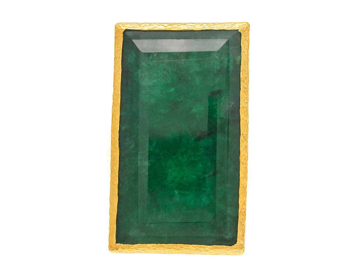 GURHAN, GURHAN Prism Gold Stone Ring, Large Rectangle, with Emerald and Diamond