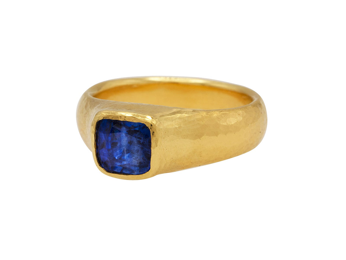 GURHAN, GURHAN Prism Gold Center Stone Ring, 7mm Square, with Kyanite