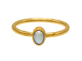 GURHAN, GURHAN Oyster Gold Center Stone  Ring, 6x4mm Oval on Thin Band, with Pearl