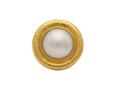 GURHAN, GURHAN Oyster Gold Stone Cocktail Ring, 16mm Round Set in Wide Frame, with Pearl