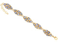 GURHAN, GURHAN Pointelle Gold All Around Statement Bracelet, Oval Clustered Links, with Sapphire and Diamond