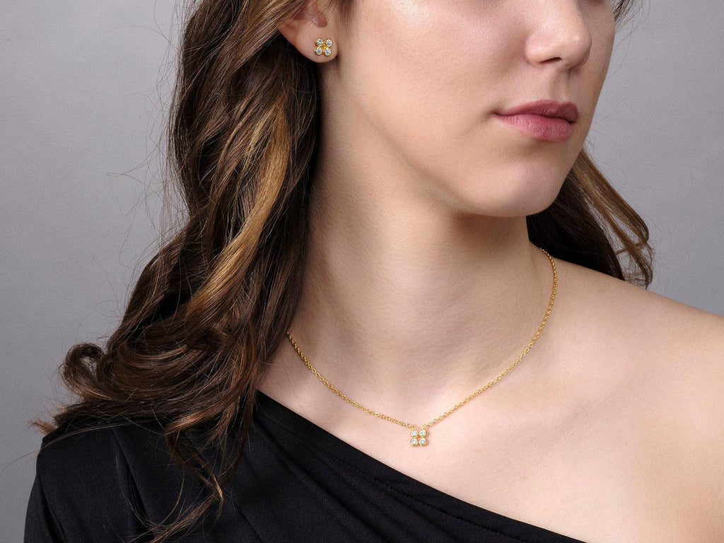 GURHAN, GURHAN Pointelle Gold Diamond Pendant Necklace, Small Square Grid