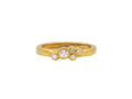 GURHAN, GURHAN Pointelle Gold Stacking Band Ring, 5-Stone, with Diamond Cluster