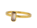 GURHAN, GURHAN Prism Gold Center Stone Stacking Ring, 8x6mm Rectangle, with Champagne Diamond