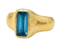 GURHAN, GURHAN Prism Gold Center Stone Ring, 12x6mm Rectangle with Graduated Band, with Topaz