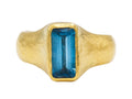 GURHAN, GURHAN Prism Gold Center Stone Ring, 12x6mm Rectangle with Graduated Band, with Topaz