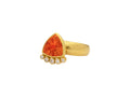 GURHAN, GURHAN Prism Gold Stone Cocktail Ring, 12mm Triangle, with Mexican Opal and Diamond