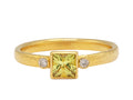 GURHAN, GURHAN Prism Gold Stone Stacking Ring, 5mm Square, with Sapphire and Diamond