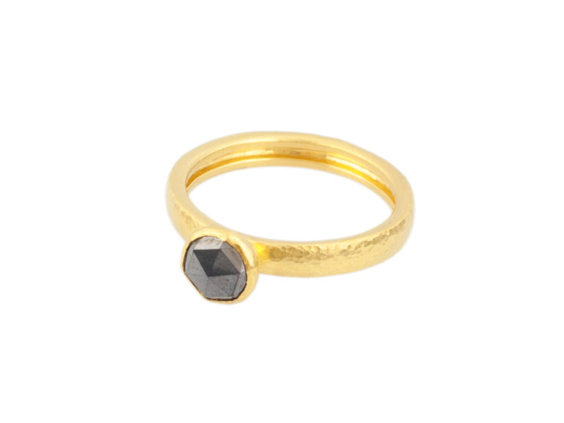 GURHAN, GURHAN Skittle Gold Stone Ring,  with Black Diamond
