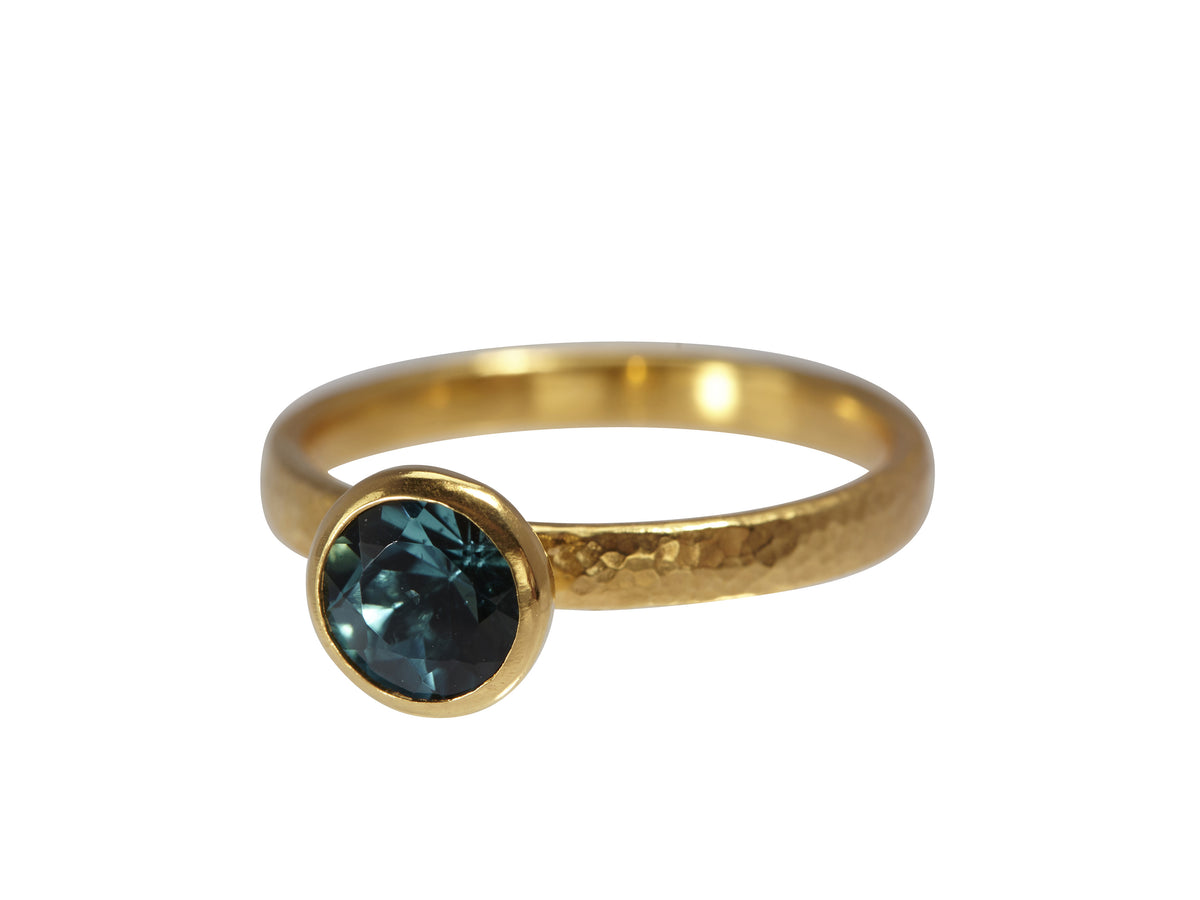 GURHAN, GURHAN Skittle Gold Stone Stacking Ring, 7mm Round, Topaz