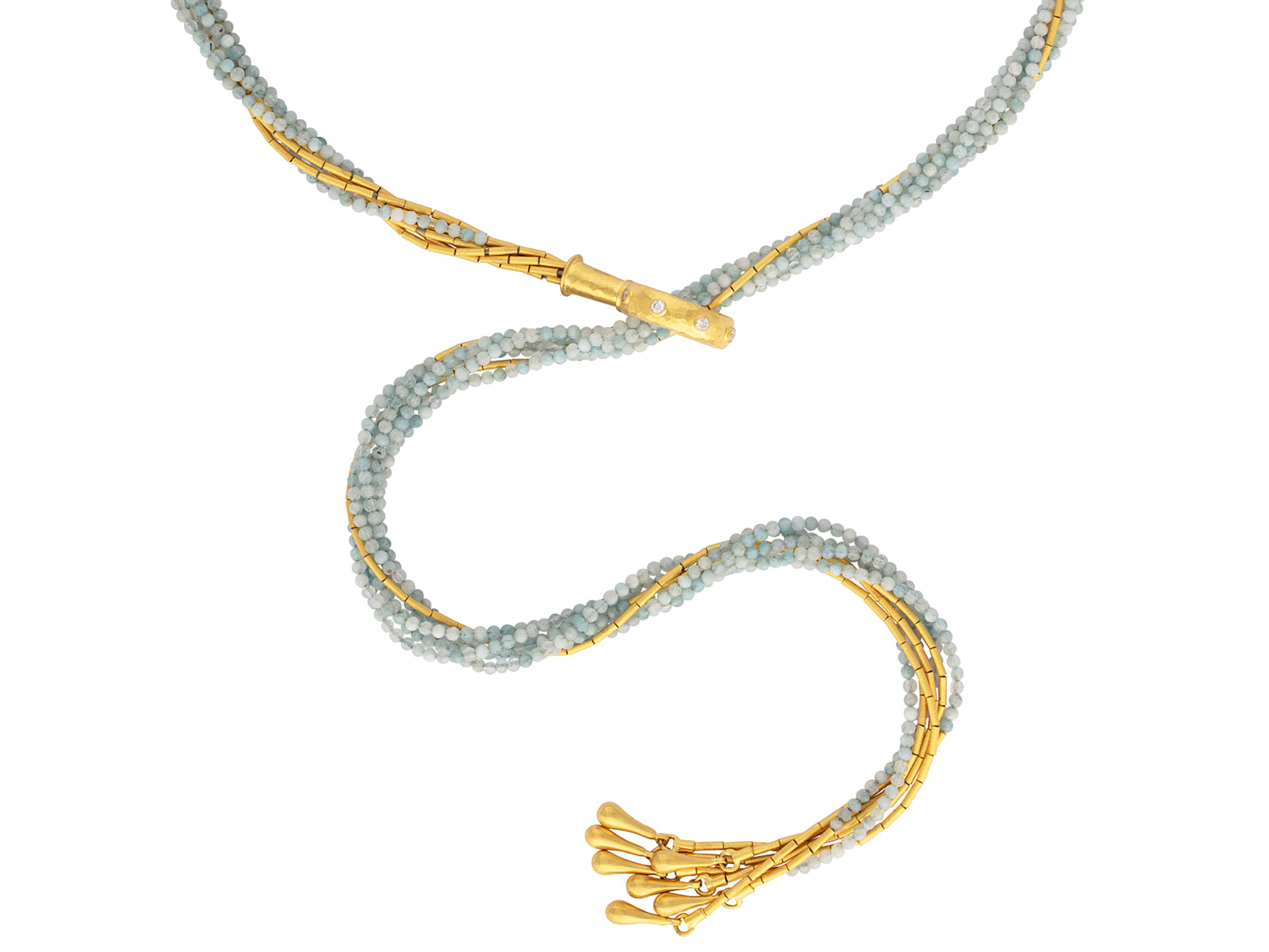 High Polish Square Necklace in Tri-colour Gold | Costco