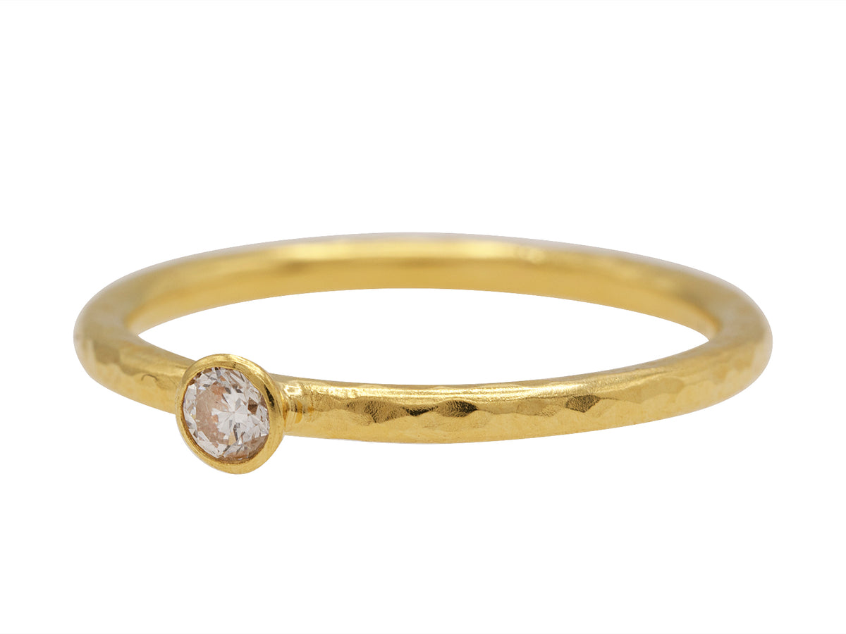 GURHAN, GURHAN Rain Gold Stone Stacking Ring, 3mm Round, Diamond