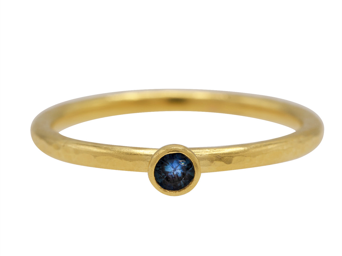 GURHAN, GURHAN Rain Gold Stone Stacking Ring, 3mm Round, Sapphire