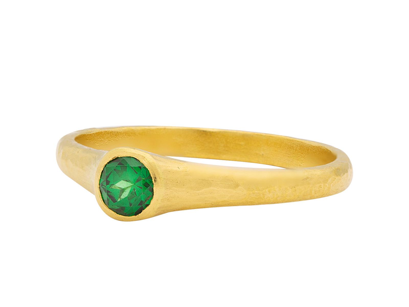 GURHAN, GURHAN Rain Gold Tsavorite Stone Stacking Ring, 4mm Graduated Band
