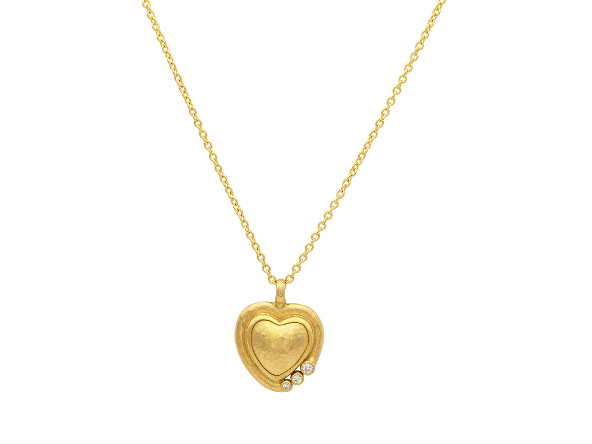 GURHAN, GURHAN Romance Gold Pendant Necklace, 18mm Heart, Diamond
