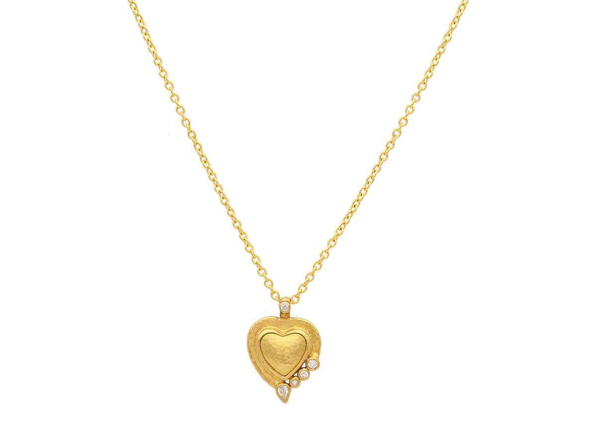 GURHAN, GURHAN Romance Gold Pendant Necklace, 14mm Heart, Diamond