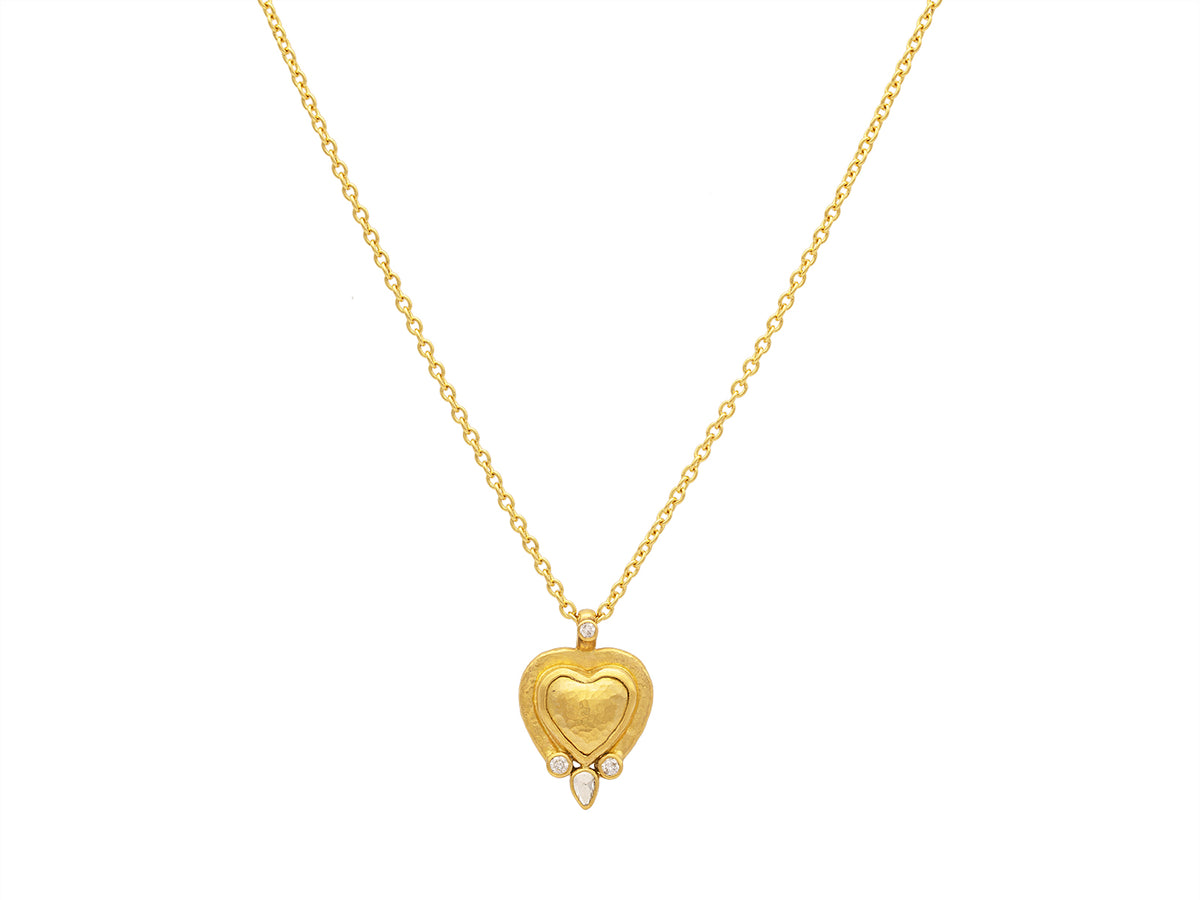 GURHAN, GURHAN Romance Gold Pendant Necklace, 13mm Heart, with Diamond