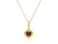 GURHAN, GURHAN Romance Gold Pendant Necklace, 11mm Heart set in Wide Frame, with Ruby and Diamond