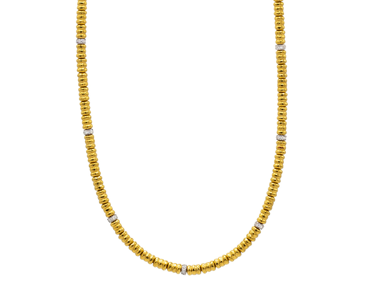 GURHAN, GURHAN Vertigo Gold Single Strand Short Necklace, Pave Beads, with Diamond