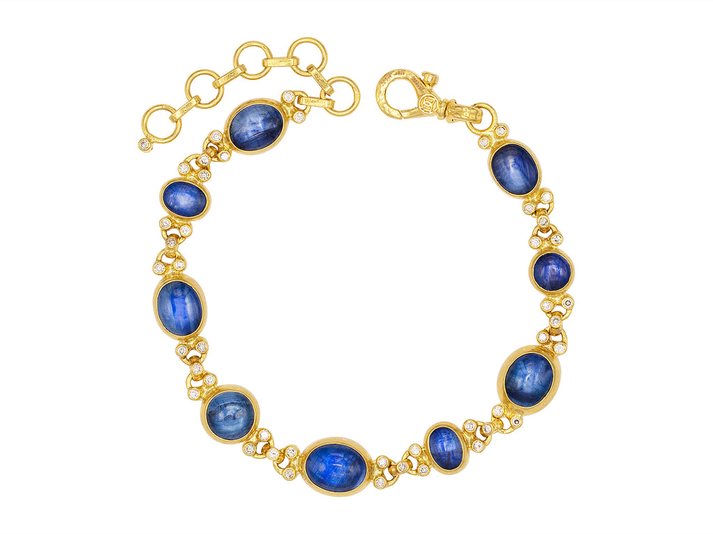 GURHAN, GURHAN Rune Gold All Around Statement Bracelet, Butterfly Links, with Kyanite and Diamond