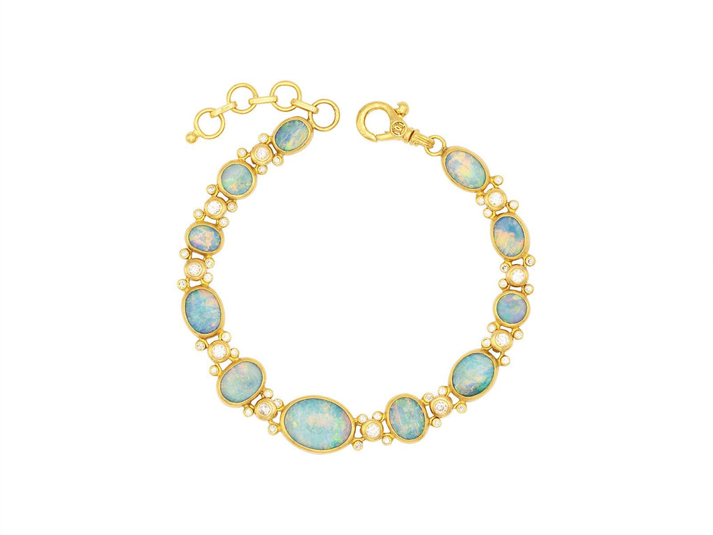 GURHAN, GURHAN Rune Gold Opal All Around Single-Strand Bracelet, Mixed Cabochon Shapes