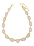 GURHAN, GURHAN Rune Gold All Around Short Necklace, Mixed Shape Cabochon, with Chalcedony and Diamond