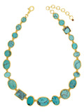 GURHAN, GURHAN Rune Gold All Around Short Necklace, Mixed Shapes, with Turquoise