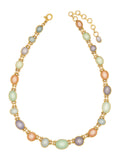 GURHAN, GURHAN Rune Gold All Around Short Necklace, Mixed Round and Oval Cabochon, with Mixed Pastel Stones