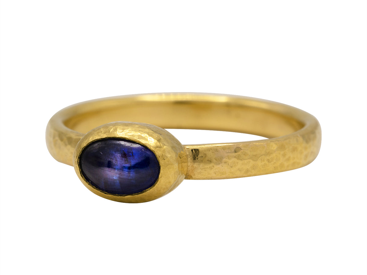 GURHAN, GURHAN Rune Gold Center Stone  Ring, 7x5mm Oval, with Kyanite