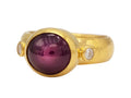 GURHAN, GURHAN Rune Gold Center Stone Ring, 10x9mm Oval with Ruby and Diamond