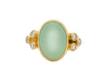GURHAN, GURHAN Rune Gold Stone Cocktail Ring, 16x12mm Oval, with Chalcedony and Diamond