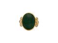 GURHAN, GURHAN Rune Gold Stone Cocktail Ring, 19x15mm Oval, with Emerald and Diamond