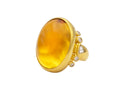 GURHAN, GURHAN Rune Gold Stone Cocktail Ring, 30x22mm Oval, with Citrine and Diamond