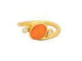 GURHAN, GURHAN Rune Gold Stone Cocktail Ring, 9x7mm Oval, Open Band, with Opal and Diamond