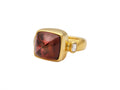 GURHAN, GURHAN Rune Gold Stone Cocktail Ring, 13mm Square, with Tourmaline and Diamond