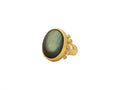 GURHAN, GURHAN Rune Gold Stone Cocktail Ring, 25x18mm Oval, with Labradorite and Diamond