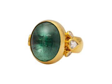 GURHAN, GURHAN Rune Gold Tourmaline Cocktail Ring, 17x14mm Oval