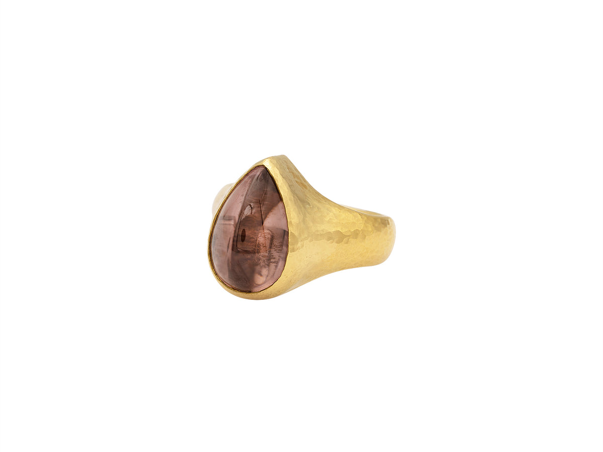 GURHAN, GURHAN Rune Gold Stone Cocktail Ring, 16x12mm Teardrop, with Tourmaline