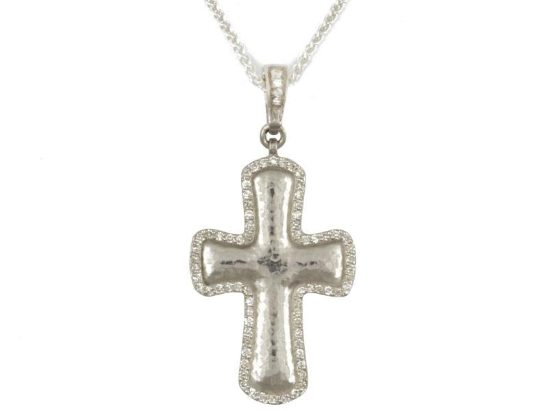 GURHAN, GURHAN Cross Sterling Silver Pendant Necklace,  with Diamond & Gold Accents