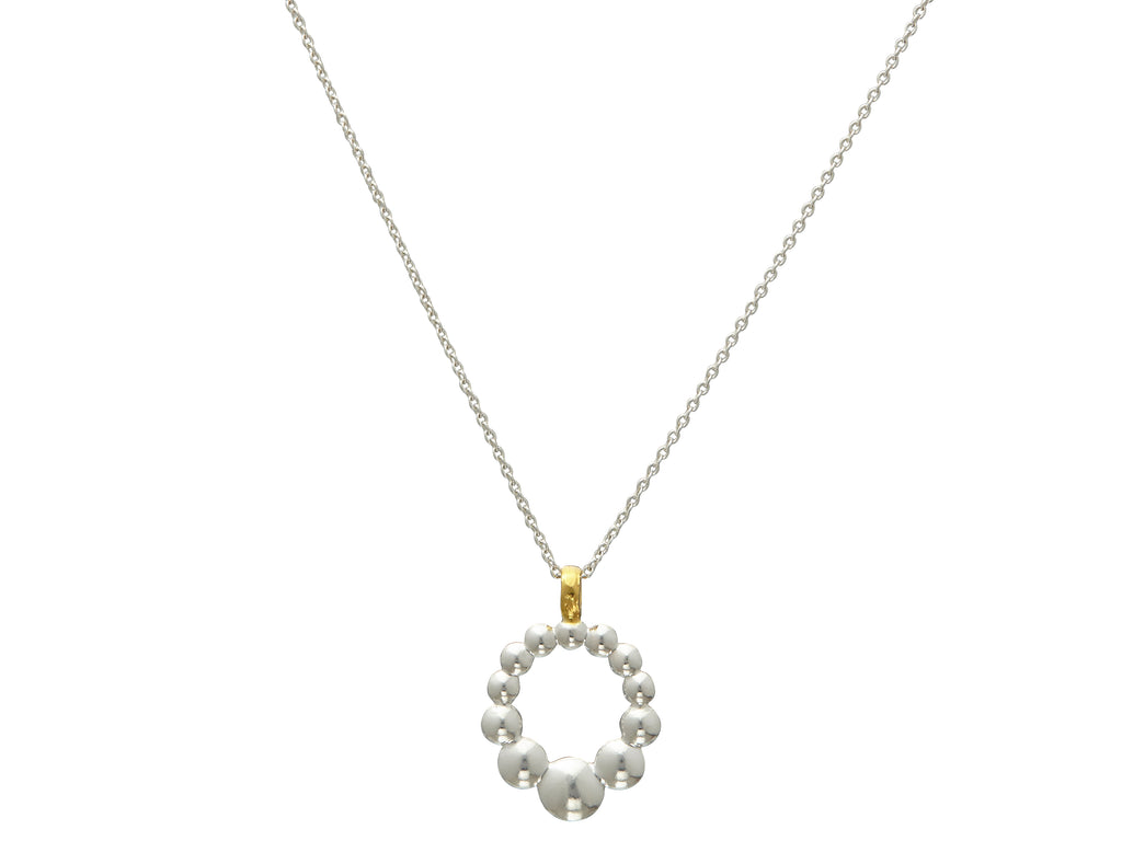 GURHAN, GURHAN Caviar Sterling Silver Pendant Necklace,  with No Stone & Gold Accents