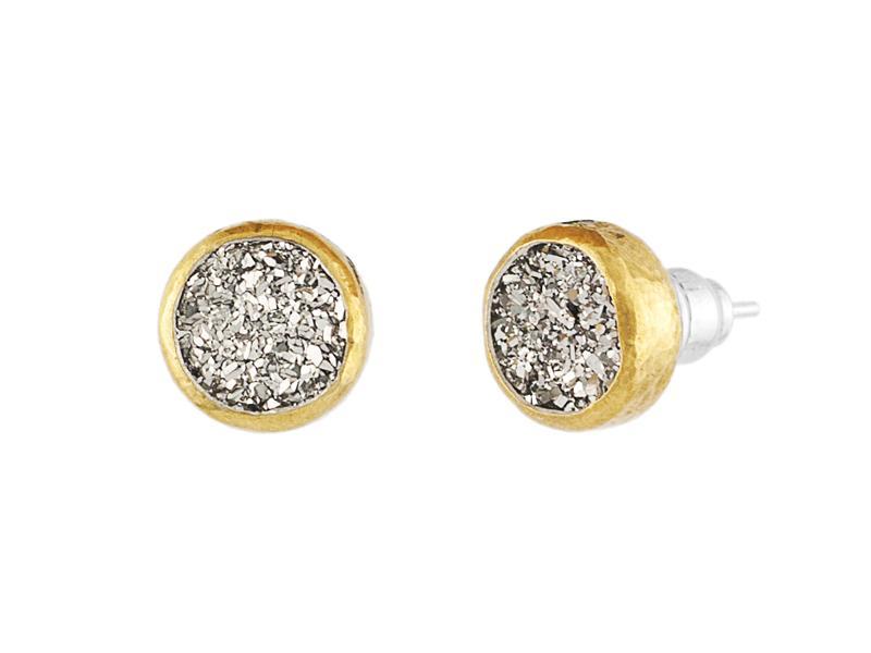 GURHAN, GURHAN Mystere Sterling Silver Stud Earrings, Small, with Quartz & Gold Accents