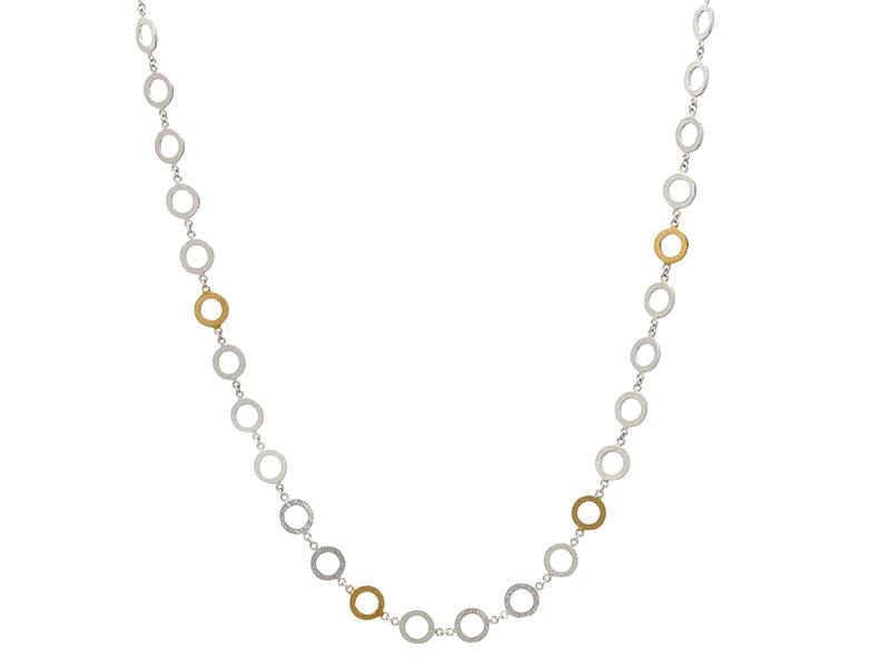 GURHAN, GURHAN Mango Sterling Silver Link Necklace,  with No Stone & Gold Accents