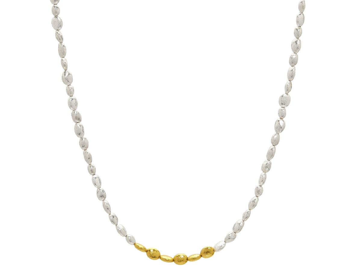 GURHAN, GURHAN Spell Sterling Silver Single Strand Necklace,  with No Stone & Gold Accents