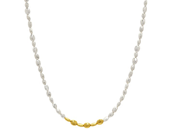 GURHAN, GURHAN Spell Sterling Silver Single Strand Necklace,  with No Stone & Gold Accents