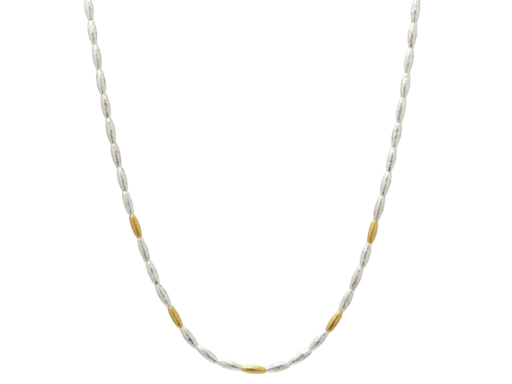 GURHAN, GURHAN Wheat Sterling Silver Single Strand Necklace, Beaded, with No Stone & Gold Accents