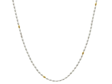 GURHAN, GURHAN Olive Sterling Silver Single Strand Necklace, Short, with No Stone & Gold Accents