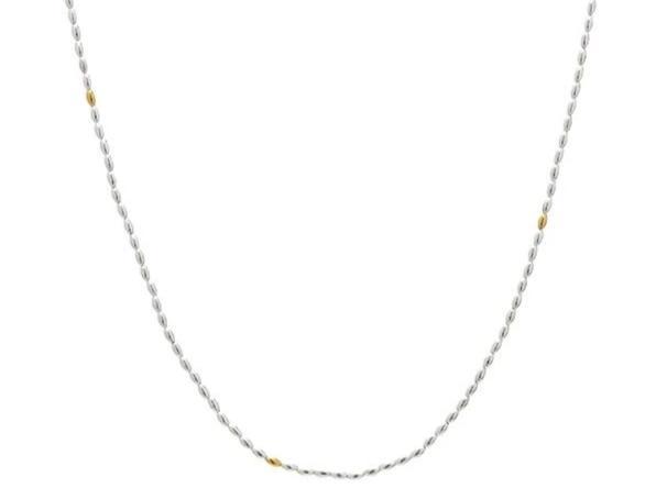 GURHAN, GURHAN Olive Sterling Silver Single Strand Necklace, Long, with No Stone & Gold Accents