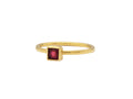 GURHAN, GURHAN Skittle Gold Stone Stacking Ring, 4mm Square, with Topaz