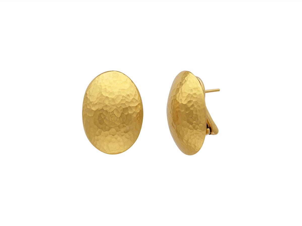 GURHAN Pointelle Gold Clip Post Stud Earrings, 18x14mm Clustered Teard